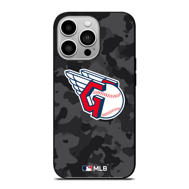 CLEVELAND GUARDIANS BASEBALL BLACK CAMO iPhone 14 Pro Case Cover