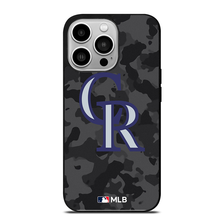 COLORADO ROCKIES BASEBALL BLACK CAMO iPhone 14 Pro Case Cover