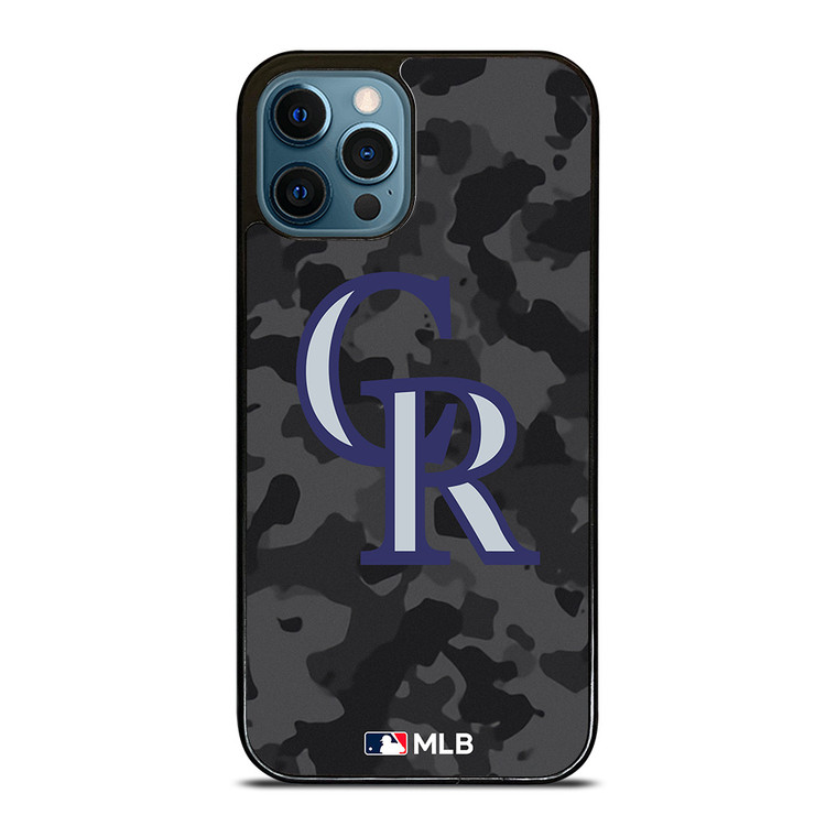 COLORADO ROCKIES BASEBALL BLACK CAMO iPhone 12 Pro Max Case Cover