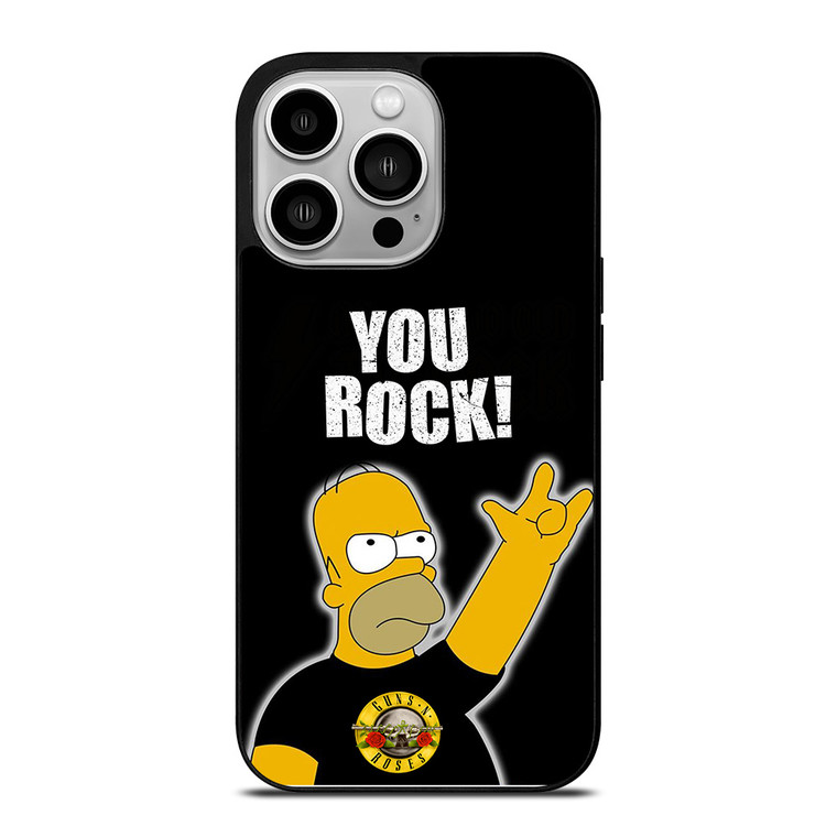 GUNS N ROSES ROCK HOMER SIMPSONS iPhone 14 Pro Case Cover