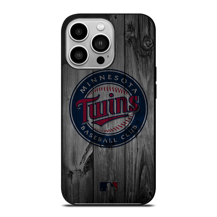 MINNESOTA TWINS BASEBALL MLB WOOD LOGO iPhone 14 Pro Case Cover