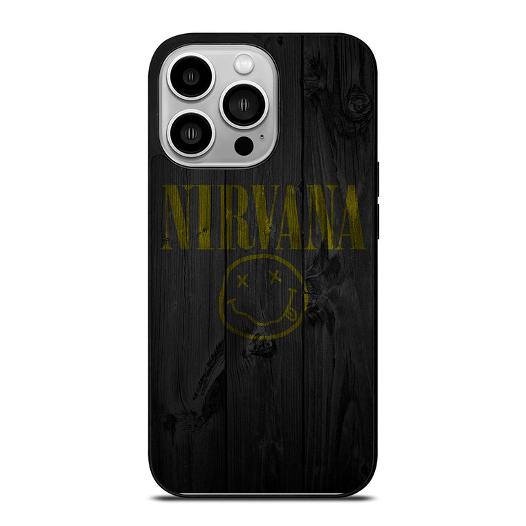 NIRVANA ROCK BAND WOODEN LOGO iPhone 14 Pro Case Cover