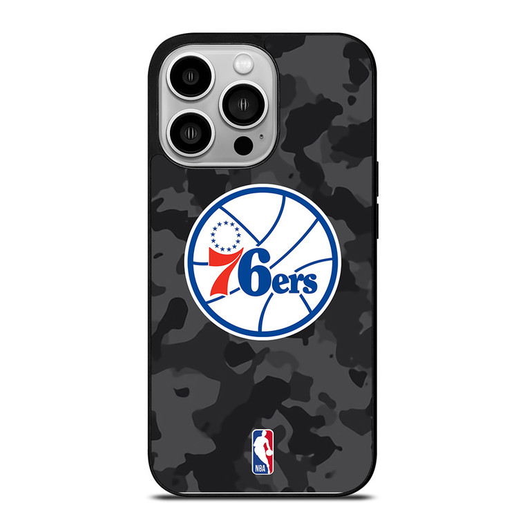 PHILADELPHIA 76ERS BLACK CAMO iPhone 14 Pro Case Cover