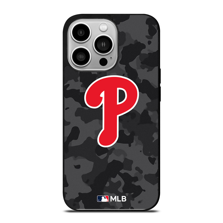 PHILADELPHIA PHILLIES BASEBALL BLACK CAMO iPhone 14 Pro Case Cover PHILADELPHIA PHILLIES BASEBALL BLACK CAMO iPhone 14 Pro Case Cover