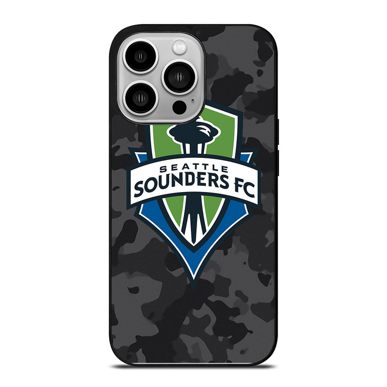 SEATTLE SOUNDERS FC MLS BLACK CAMO iPhone 14 Pro Case Cover