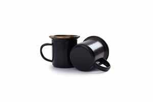 Enamel Espresso Cup - Charcoal - Set of 2 Enamel Espresso Cup - Charcoal - Set of 2