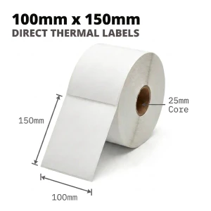 100mm (W) x 150mm (L) (4" x 6") 400/R Freight/Shipping Direct Thermal Labels 25MM Core