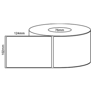 102mm (W) x 124mm (L) Thermal Transfer Labels, 76mm core, (1000/roll) 102mm (W) x 124mm (L) Thermal Transfer Labels, 76mm core, (1000/roll)
