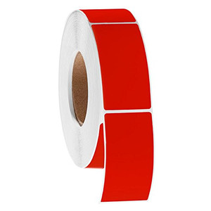 Fluoro red 102mm x 150mm thermal transfer label roll, 76mm core, 1000 per roll