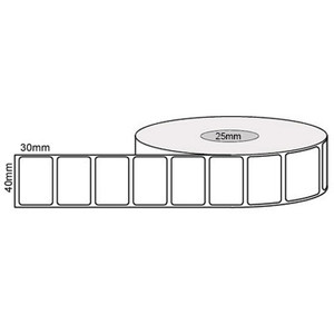 40mm (W) x 30mm (L) Thermal Transfer Matt Removable Labels, 25mm core, (1000/roll) 40mm (W) x 30mm (L) Thermal Transfer Matt Removable Labels, 25mm core, (1000/roll)