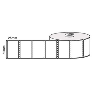 50mm (W) x 25mm (L) Direct Thermal Perforated Label Permanent Adhesive, 25mm Core 2000/R 50mm (W) x 25mm (L) Direct Thermal Perforated Label Permanent Adhesive, 25mm Core 2000/R