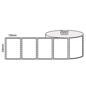 34mm (W) x 19mm (L) Direct Thermal Removable Label 25mm core 2000/R 34mm (W) x 19mm (L) Direct Thermal Removable Label 25mm core 2000/R