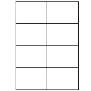 A4 laser and inkjet label sheets, 8 labels per sheet, 500 sheets per box