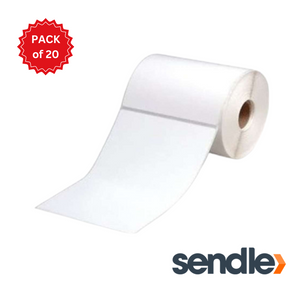 Sendle Direct Thermal Perforated Labels - 100mm X 150mm - 25mm Core - 400L/Roll - Pack of 20