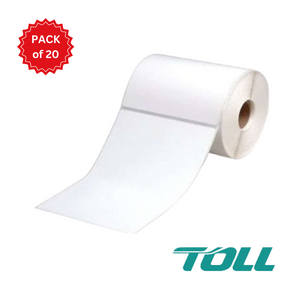 Toll Direct Thermal Perforated Labels - 100mm X 150mm - 25mm Core - 400L/Roll - Pack of 20 Toll Direct Thermal Perforated Labels - 100mm X 150mm - 25mm Core - 400L/Roll - Pack of 20