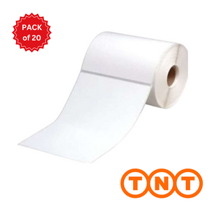 TNT Direct Thermal Perforated Labels - 100mm X 150mm - 25mm Core - 400L/Roll - Pack of 20