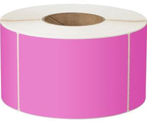 4 x 12 Hot Pink - Direct Thermal Labels - 3 Core - Removable