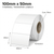 White 100mm x 50mm thermal transfer label roll on a 76mm core, 2500 labels per roll, perforated