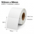 White 102mm x 99mm direct thermal label roll on a 76mm core, 1500 labels per roll, perforated