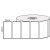 White 102mm x 48mm direct thermal label roll on a 25mm core, 1250 labels per roll