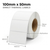 White 100mm x 50mm direct thermal label roll on a 76mm core, 2000 labels per roll, perforated