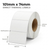White 101mm x 74mm direct thermal label roll on a 40mm core, 500 labels per roll, perforated