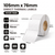 105mm x 76mm direct thermal labels specifications: 105mm label width, 76mm label length, 76mm core, 1500 perforated labels per roll