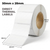 White 50mm x 28mm direct thermal label roll on a 76mm core, 5000 labels per roll