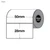 White 50mm x 28mm direct thermal label roll on a 40mm core, 2000 labels per roll