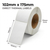 White 102mm x 175mm direct thermal label roll on a 76mm core, 750 labels per roll, perforated