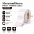 35mm x 19mm direct thermal labels specifications: 35mm label width, 19mm label length, 25mm core, 750 perforated labels per roll
