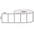 White 69mm x 48mm direct thermal label roll on a 25mm core, 1000 labels per roll