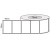 White 76mm x 48mm direct thermal label roll on a 76mm core, 3000 labels per roll
