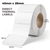 White 40mm x 28mm direct thermal label roll on a 25mm core, 2000 labels per roll