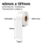 White 40mm x 137mm synthetic waterproof thermal transfer label roll on a 40mm core, 400 labels per roll, perforated