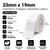 33mm x 19mm synthetic waterproof thermal transfer labels specifications: 33mm label width, 19mm label length, 25mm core, 1000 labels per roll, resin ribbon required