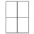 A4 laser and inkjet label sheets, 4 labels per sheet, 100 sheets per box