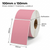 Pink 100mm x 150mm (4x6) direct thermal label roll on a 25mm core, 400 labels per roll, perforated