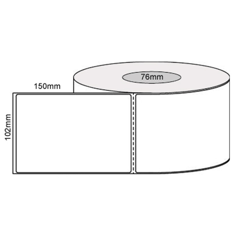 100mm (W) X 150mm (L) Direct Thermal Labels 1000/R 76MM