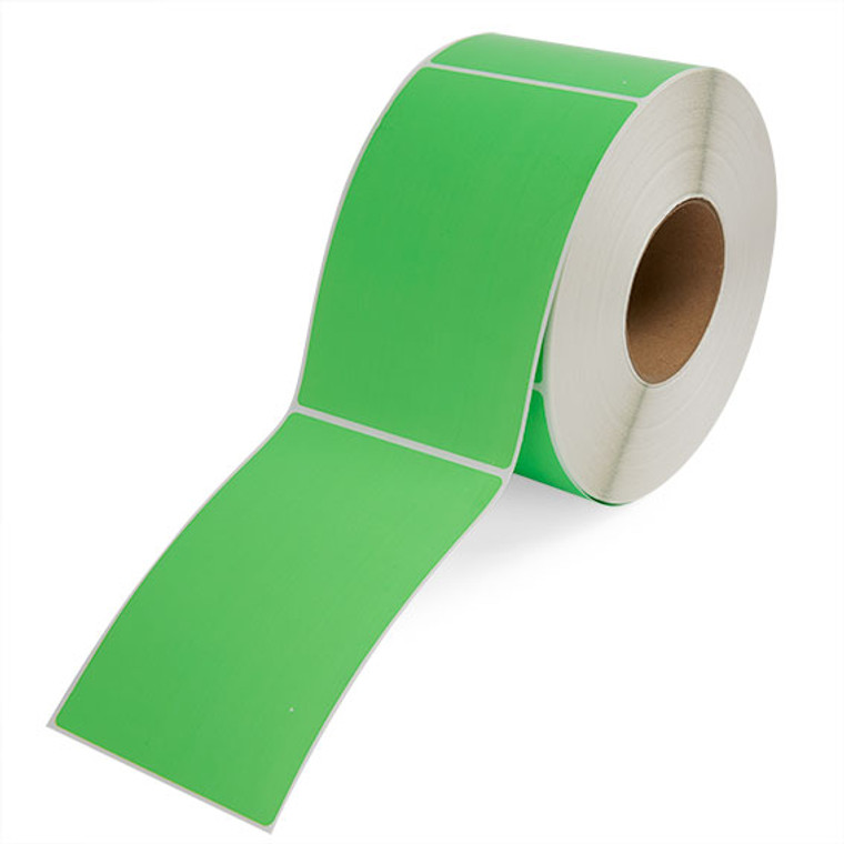 100mm (W) x 100mm (L) Thermal Direct Green Label, Perforated, 76mm core, 1000 Labels/Roll