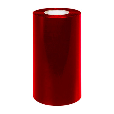 Red 110mm x 300M wax resin thermal transfer ribbon on a 25mm core