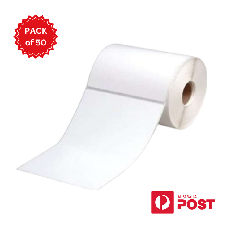 Australia Post Direct Thermal Perforated Labels - 100mm X 150mm - 25mm Core - 400L/Roll - Pack of 50