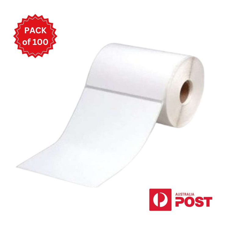 Australia Post Direct Thermal Perforated Labels - 100mm X 150mm - 25mm Core - 400L/Roll - Pack of 100