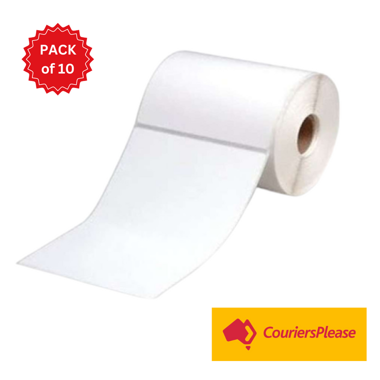 Couriers Please Direct Thermal Perforated Labels - 100mm X 150mm - 25mm Core - 400L/Roll - Pack of 10