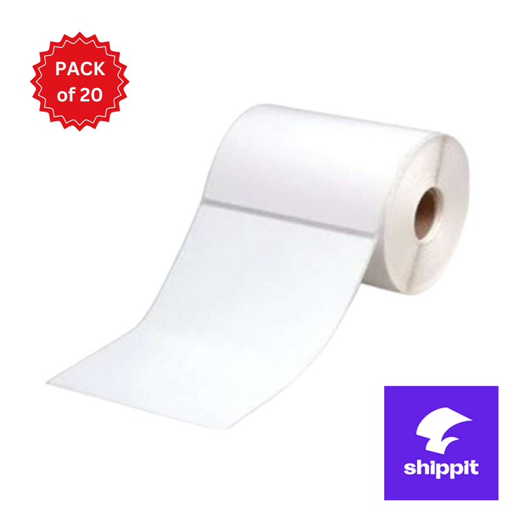 ShipIT Direct Thermal Perforated Labels - 100mm X 150mm - 25mm Core - 400L/Roll - Pack of 20