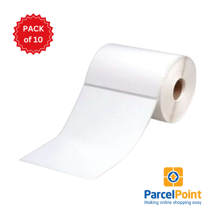 Parcel Point Direct Thermal Perforated Labels - 100mm X 150mm - 25mm Core - 400L/Roll - Pack of 10