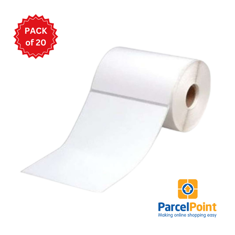 Parcel Point Direct Thermal Perforated Labels - 100mm X 150mm - 25mm Core - 400L/Roll - Pack of 20