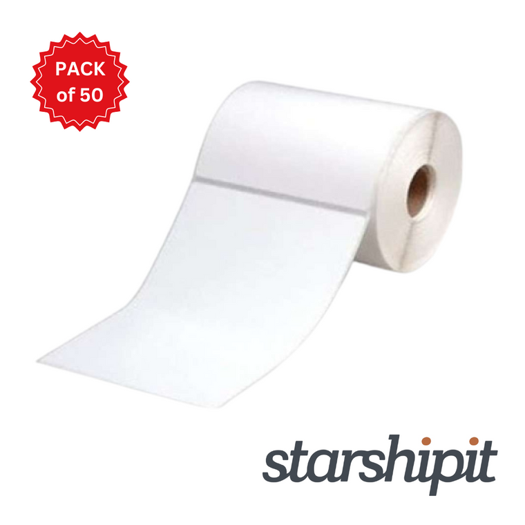 StarShipIT Direct Thermal Perforated Labels - 100mm X 150mm - 25mm Core - 400L/Roll - Pack of 50