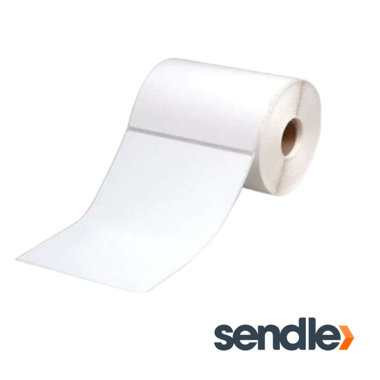 Sendle Direct Thermal Perforated Labels - 100mm X 150mm - 25mm Core - 400L/Roll