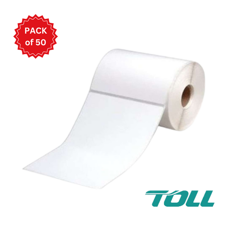 Toll Direct Thermal Perforated Labels - 100mm X 150mm - 25mm Core - 400L/Roll - Pack of 50